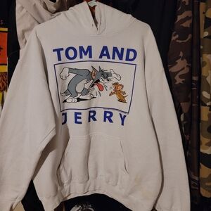 Vintage Tom and Jerry White Hoodie